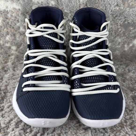 Under Armour Size 8 HOVR Havoc Basketball Shoes Midnight Navy White Sneakers - Picture 2 of 9